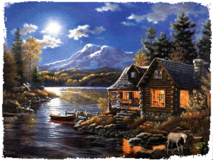 132143-Thomas-Kinkade-Autumn-Lake-Painting-Animated