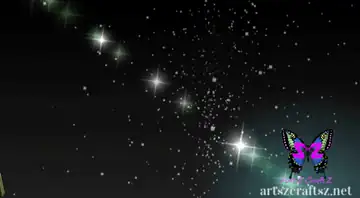 Animated GIF: 3D chrome 'HAPPY BIRTHDAY' text with sparkles on a starry background.